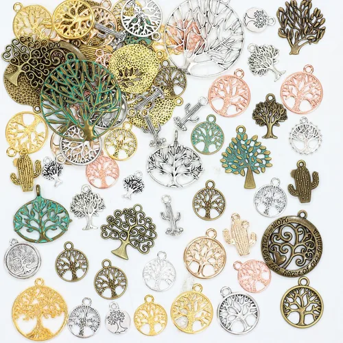 Miniatura 13 de stino 100 G Mixed Style Metal Charms for Jewelry Making, Bulk Silver & Gold Plated, for Bracelet, Necklace, Earrings DIY Crafts