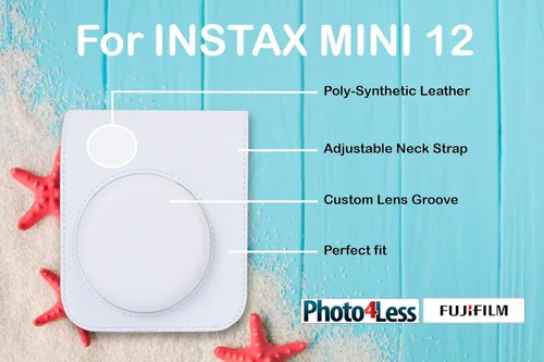 Miniatura 5 de Fujifilm Cámara Instax Mini 12 de película instantánea color blanco arcilla, Fujifilm Instax Mini Twin Pack de película instantánea 20 impresiones