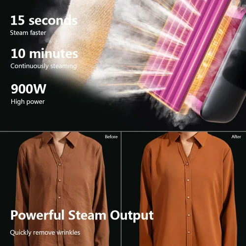 Miniatura 3 de Nesugar Vaporizador para ropa, vaporizador portátil de moda para ropa, 0.8 libras ligeramente, calentamiento rápido de 15 segundos, 10 minutos