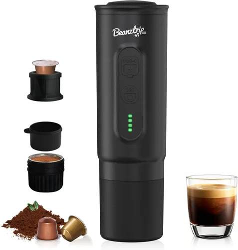 Miniatura 8 de H02PRO - Cafetera de viaje, máquina de café espresso portátil para camping, mini cafetera de 20 bares, compatible con cápsulas NS y café molido