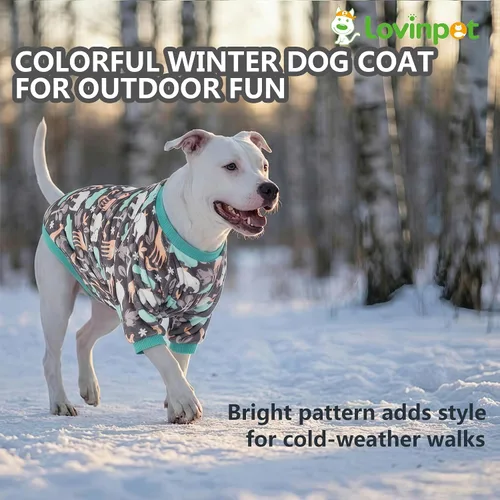 Miniatura 7 de LovinPet Suéter de bulldog francés para perros, ropa ligera de invierno de franela para perro, tela agradable a la piel, estampado de hipopótamos