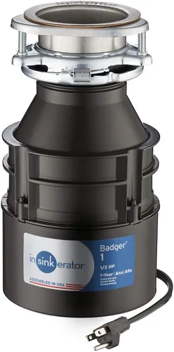 Miniatura 4 de InSinkErator Triturador de Basura con Cable, Badger 1, 1/3 HP Alimentación Continua y Kit Conector para Lavavajillas DWC-00