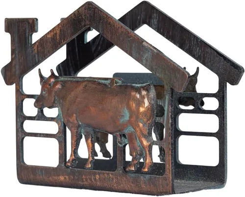 Miniatura 7 de Mini servilletero de metal para mesa, servilleteros rústicos de granja para servilletas de papel, toallas de papel de cobre antiguo, dispensador