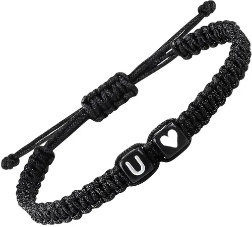 Miniatura 22 de Regalos para el día del padre, pulseras a juego para parejas, pulsera con letra inicial para hombres y mujeres, bonitos regalos de aniversario