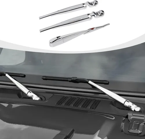 Miniatura 18 de RAZPOY JK Limpiaparabrisas frontal y trasero, 3 piezas, compatible con Jeep Wrangler JK JKU 2007-2017, azul
