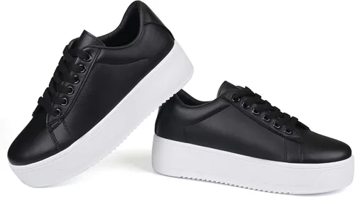 Miniatura 4 de JABASIC Zapatos deportivos de moda para mujer, con cordones, elegantes y cómodos para caminar