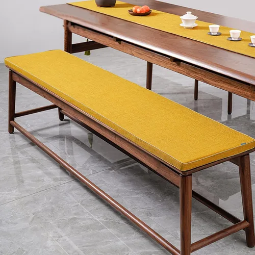 Miniatura 16 de Cojín personalizable para banco, de espuma de alta densidad con memoria, de lino lavable, antideslizante para zapatero, ventana, piano, comedor Gris