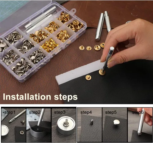 Miniatura 6 de BUTUZE Kit de cuero de 440 piezas, el juego de herramientas de trabajo de cuero más completo, herramientas de corte de perforación, sello de letras
