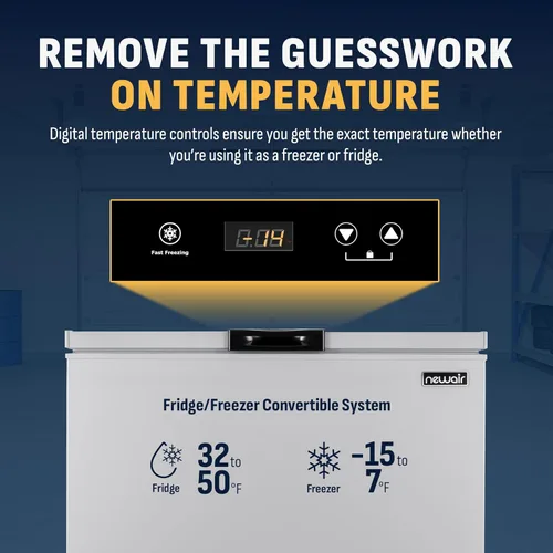 Miniatura 3 de Newair Congelador de cofre de 6.7 pies cúbicos con cesta extraíble, congelador profundo silencioso, control digital de temperatura, alarma de puerta