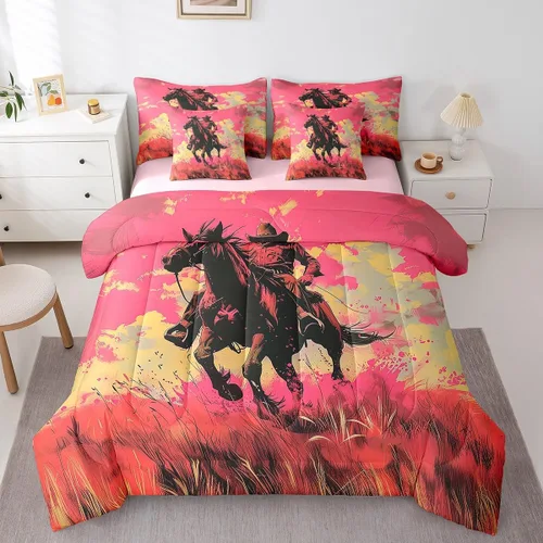 Miniatura 10 de Erosebridal Juego de edredón de 7 piezas con diseño de piano, cama Queen en una bolsa, juego de ropa de cama retro con notación musical de guitarra