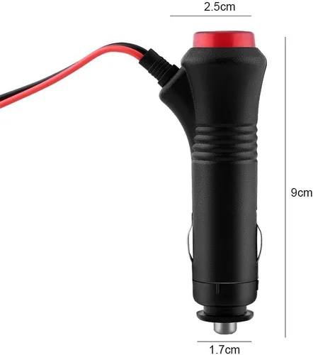 Miniatura 3 de Enchufe para encendedor de cigarrillos con cable, plástico Qiilu y materiales metálicos, 12 V, 24 V, 4.9 ft, enchufe macho para encendedor