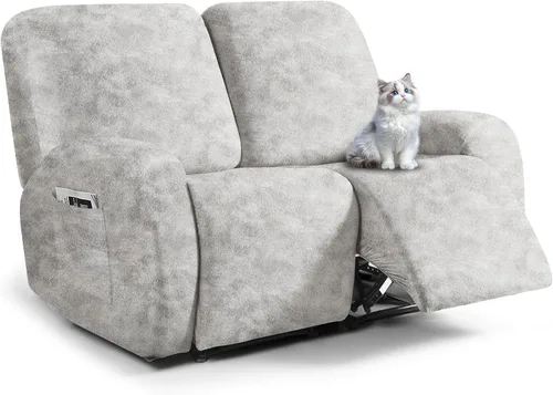 Miniatura 65 de ANARACHON Fundas para sillas reclinables con aspecto de cuero, funda elástica de 4 piezas, funda suave para silla reclinable, protector de muebles