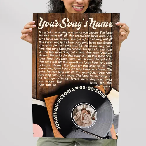 Miniatura 4 de H-DEWALL Póster personalizado de letras de canciones, regalos de cumpleaños para esposo para dormitorio, discos de vinilo, fotos, regalos para él