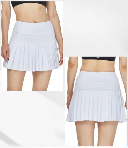 Miniatura 7 de HonourSex Falda de Tenis Plisada para Mujer, Faldas de Golf con Bolsillos, Falda con Pantalones Cortos para Entrenamiento, Deportes, Senderismo
