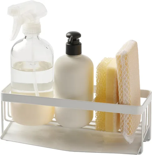Miniatura 2 de Yamazaki 4994 Soporte para esponja y herramientas de limpieza, negro, aprox. 9.8 pulgadas de ancho x 3.6 pulgadas de profundidad x 9.6 pulgadas