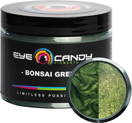 Miniatura 24 de Eye Candy Pigmento en polvo de mica prémium "té verde" (1.76 onzas), aditivo multiusos para manualidades y manualidades carpintería, bombas