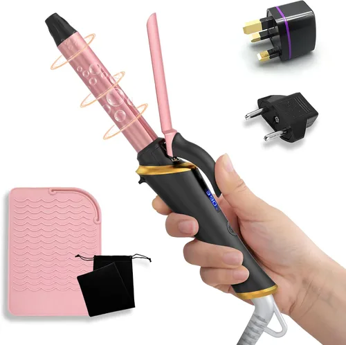 Miniatura 9 de Ukliss Mini rizador de 1/2 pulgada, rizador de barril pequeño de viaje para cabello corto y flequillo, calor rápido de 30 segundos, 5 ajustes