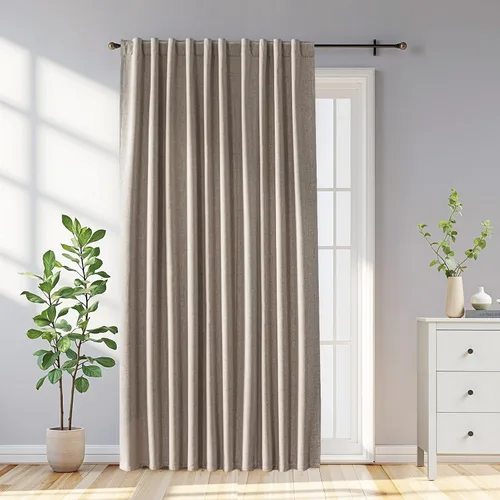 Miniatura 41 de Cortinas opacas para sala de estar, cortinas 100% opacas de 90 pulgadas de largo, juego de 2 paneles de 2 paneles, con aislamiento térmico, pestaña
