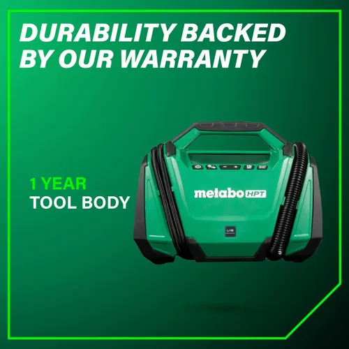Miniatura 16 de Metabo HPT Inflador de doble función inalámbrico multivoltios de 18 V, inflador de aire portátil con modos de alta presión y alto volumen, presión