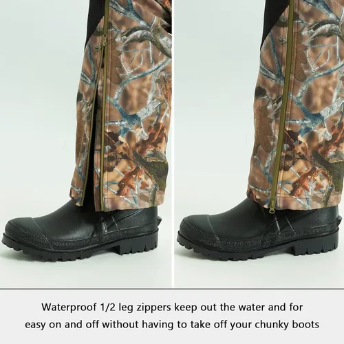 Miniatura 7 de BASSDASH Pantalones de caza con aislamiento de empalme, resistentes al agua, camuflados, tácticos, reforzados, resistentes al viento