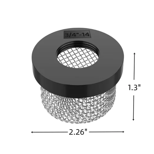Miniatura 2 de Colador de malla de acero inoxidable de ¾ pulgadas -14, filtro de malla inoxidable compatible con bomba Livewell, filtro de rosca MA-023 resistente