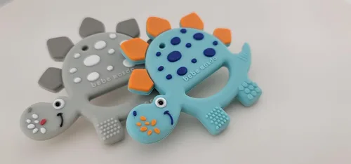 Miniatura 7 de Bebe Mondo Juguetes de dentición de dinosaurio para bebés de 3 a 6 a 12 meses, mordedores para bebés de 0 a 3 a 6 a 12 meses para aliviar
