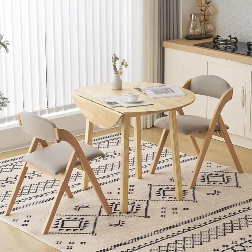 Miniatura 7 de Karl home Sillas de comedor plegables, juego de 2 sillas de comedor apilables, sillas plegables portátiles con cojín para invitados, ideal