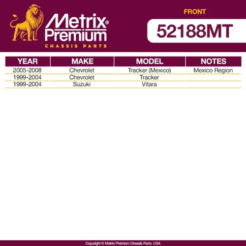 Miniatura 2 de Metrix Premium Chassis Parts - Enlace final del estabilizador de barra estabilizadora delantera para Chevrolet Tracker (México) 2005-2008, Chevrolet