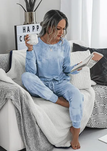 Miniatura 69 de Prettygarden - Conjunto de pijama de dos piezas para mujer, diseño de teñido anudado, sudadera informal de manga larga con pantalones largos, ropa