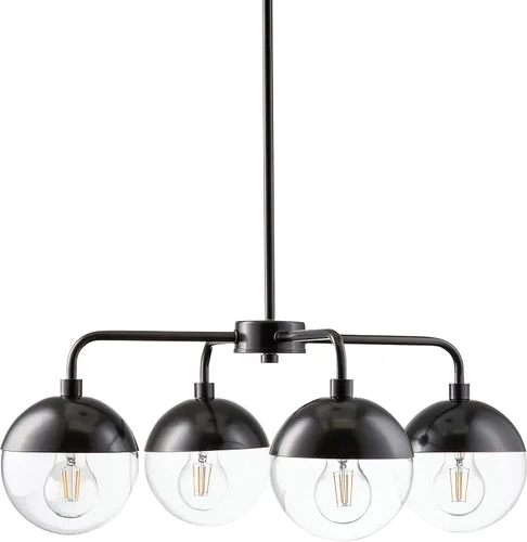 Miniatura 8 de Linea di Liara Novara - Candelabros dorados de 4 luces para comedor, lámpara sobre mesa, globo de vidrio, iluminación colgante de cocina, lámpara