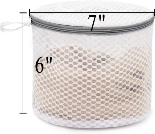 Miniatura 6 de Muchfun 3 piezas de bolsas para sujetadores, bolsas de lavandería de malla hexagonal para prendas delicadas, lencería, ropa íntima y ropa