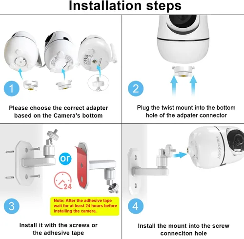 Miniatura 7 de AOZTSUN Soporte ajustable para monitor de bebé compatible con HelloBaby HB6550 HB65/HB66/HB248, ANMEATE SM935E, Nanit Pro Smart Baby Monitor Montaje