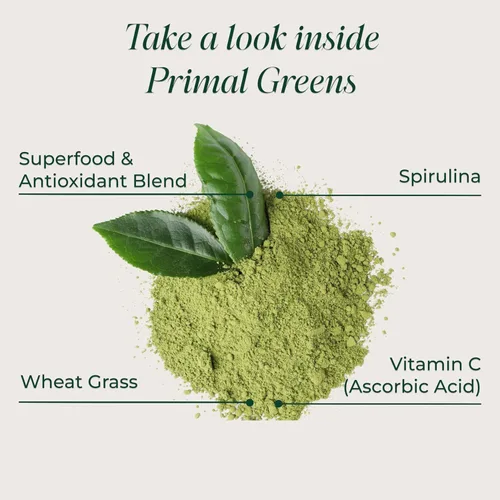 Miniatura 3 de Polvo de SuperVerdes Primal Harvest, 30 porciones con +50 Superalimentos de verduras, clorella, probióticos, té verde, hierba de trigo, kale
