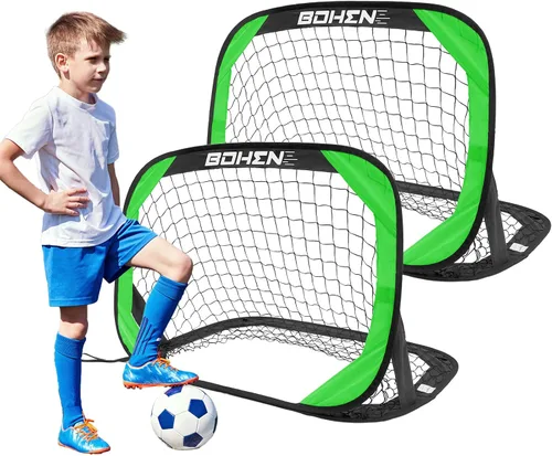Miniatura 9 de BOHEN Porterías de fútbol desplegables para niños, red de fútbol portátil plegable para exteriores, interiores, patio trasero y playa