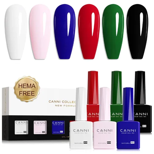 Miniatura 10 de CANNI Kit de esmalte de uñas de gel, 6 colores, rosa nude, 0.3 fl oz, tonos de piel, uñas francesas, marrón neutro, kit de uñas de gel para remojar