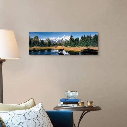 Miniatura 3 de CANVAS ON DEMAND Lienzo decorativo para pared, diseño de alce y estanque de castores Grand Teton National Park Wy, decoración del hogar, vida