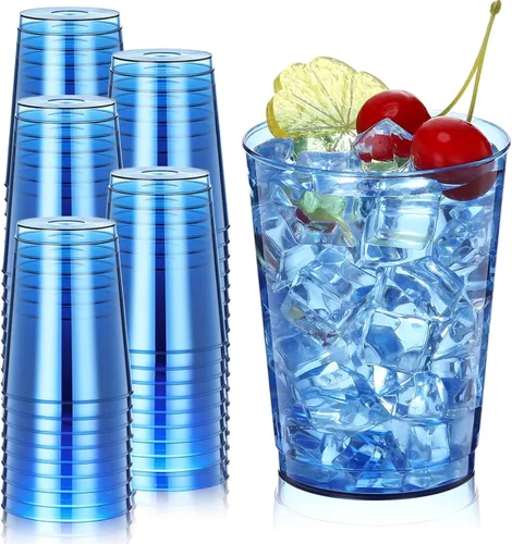Miniatura 16 de Minatee 100 vasos de plástico desechables de lujo, vasos de cóctel de vino resistentes para graduaciones, bodas y fiestas de cumpleaños, vasos
