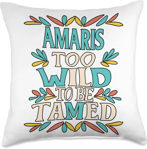 Miniatura 5 de Wildflower Gift For Women Gift For AMARIS Linda almohada retro con nombre Amaris de flores silvestres para niñas, 16 x 16 pulgadas, multicolor
