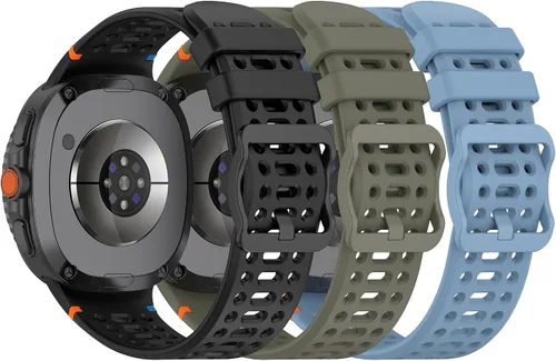 Miniatura 17 de Paquete de 3 correas compatibles con Samsung Galaxy Watch 8 Classic de 1.811 pulgadas, Watch 8 de 1.575 pulgadas/1.732 pulgadas, correa deportiva