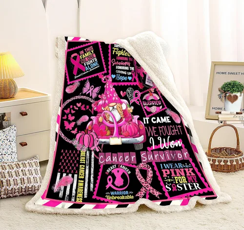 Miniatura 2 de Manta de cáncer de mama, regalos para sobrevivientes de cáncer de mama para mujeres, manta suave, regalos de cáncer de mama para mujeres, manta