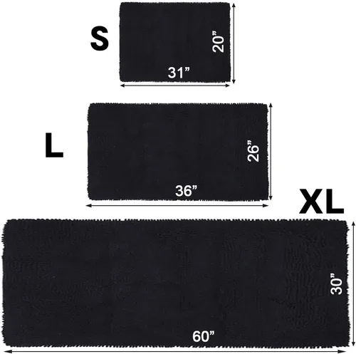 Miniatura 2 de Tapetes de baño de felpilla peludos de 26 x 36 pulgadas, lavables a máquina, ultra suaves, absorbentes de agua
