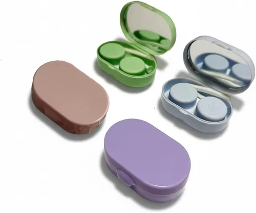 Miniatura 6 de Paquete de 6 fundas para lentes de contacto, estuche de contacto portátil con pinzas para herramientas aplicadoras, para viajes al aire libre