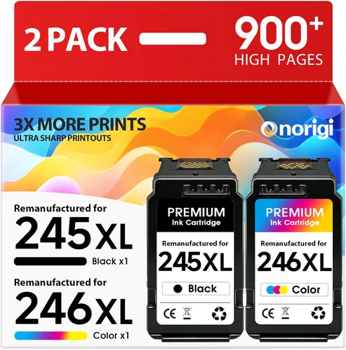 245XL 246XL Cartuchos de tinta para Canon Ink 245 y 246 PG245 CL246 XL Pack de combinación de color negro para impresoras PIXMA MX490 TR4520 TS3322