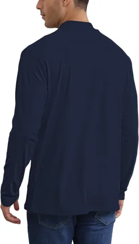 Miniatura 4 de Camisetas casuales de cuello alto falso para hombre, manga larga, térmicas, elásticas, básicas, ligeras, camisetas