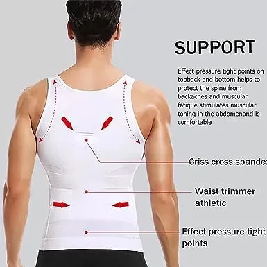 Miniatura 4 de Shaperluv Male Shaper Tank, Camiseta de compresión de ginecomastia en el pecho, camiseta de compresión gorda para hombre