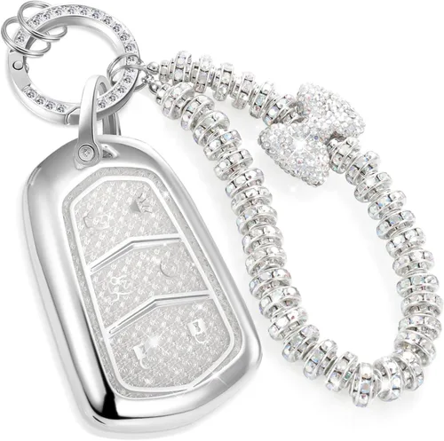 Miniatura 55 de Funda para llavero Buick con llavero de pulsera de circonita de moda, diseño de diamantes encantadores funda suave para Avenir Envision Encore Chevy