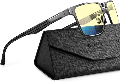 Miniatura 23 de ANYLUV Blue Light Glasses Men, Carbon Fiber Working Blue Light Blocking Glasses Relieve Eyestrain for Men Women