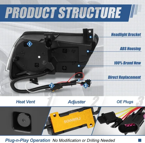 Miniatura 6 de Auto Dynasty Conjunto de faros delanteros LED DRL completos con señal de giro LED ámbar compatible con Dodge Charger 2011-2014, lado del conductor