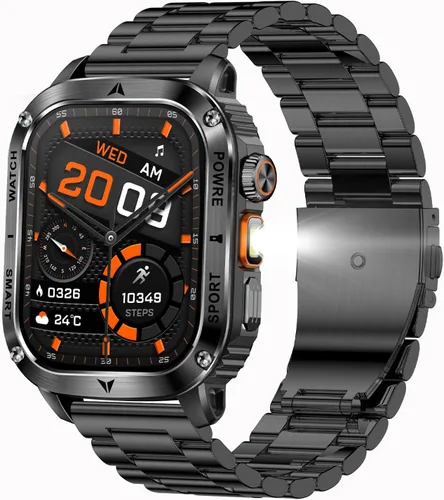 Miniatura 9 de Yihou Relojes inteligentes para hombres, relojes militares, monitor de salud con monitor de frecuencia cardíaca, rastreador de sueño, reloj silicona