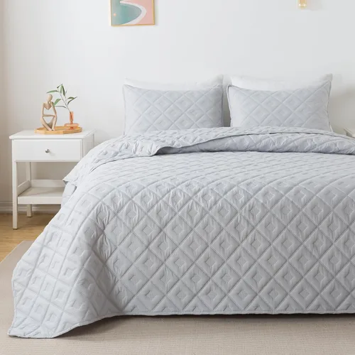 Miniatura 7 de HIARUO - Juego de edredón individual de 2 piezas, juego de colcha reversible ultrasónica suave y cálida (68 x 90 pulgadas) con 1 funda de almohada